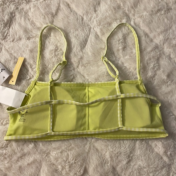 NWT 3 PIECE Roxy Gingham Bikini Set Limeade Green - Picture 11 of 15